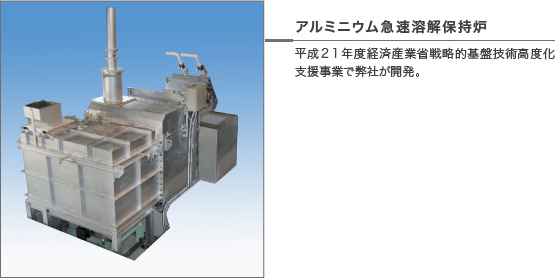 アルミニウム急速溶解保持炉